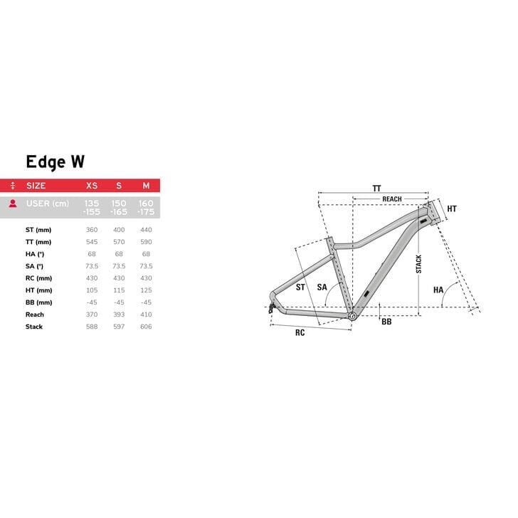 Lapierre CRP Edge 3.7 Kadın Dağ Bisikleti - 24 Vites - Hidrolik Disk Fren 40 Cm