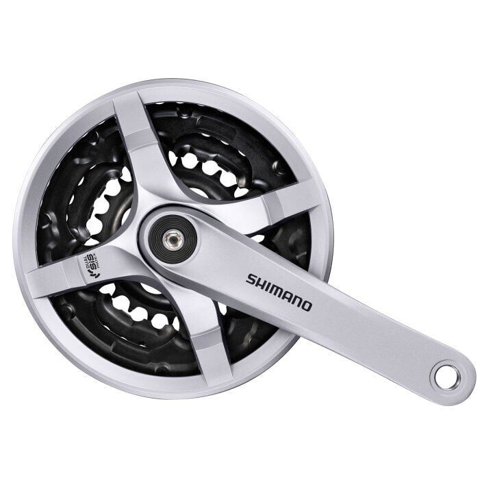 Shimano Tourney FC-TY501 Aynakol 6/7/8V | Zincir Koruyuculu | - Gümüş - 42-34-24 - 175mm