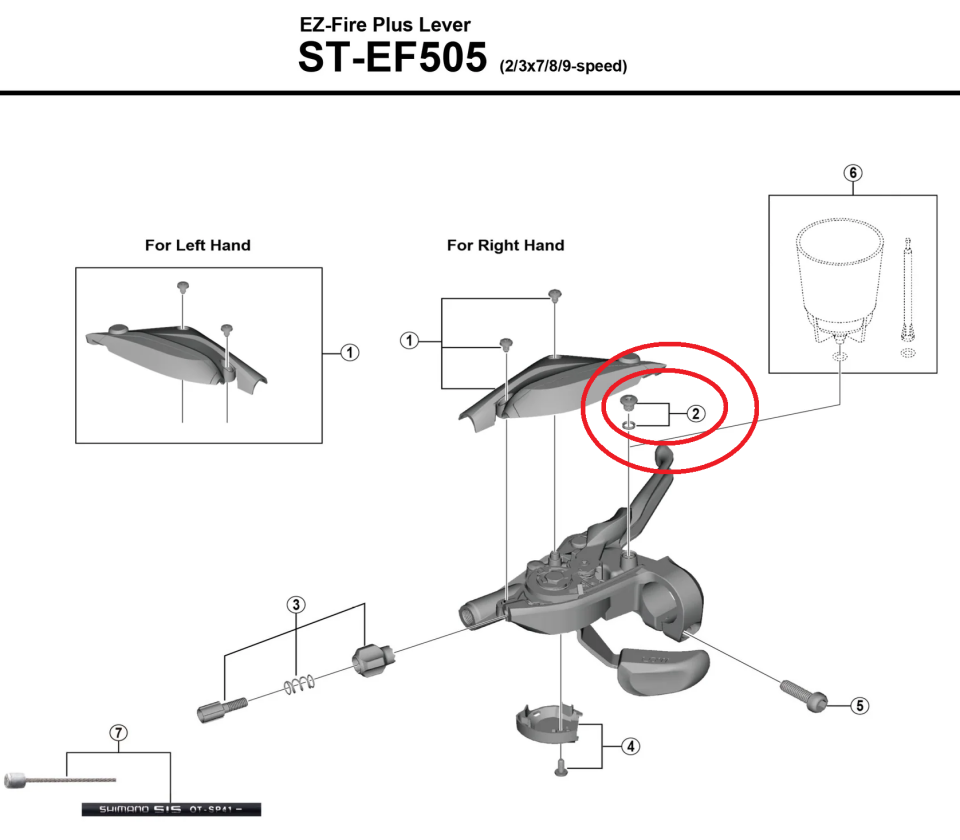 Shimano ST-EF505 Hava alma vidası (M5 x 4,5) ve O-Ring