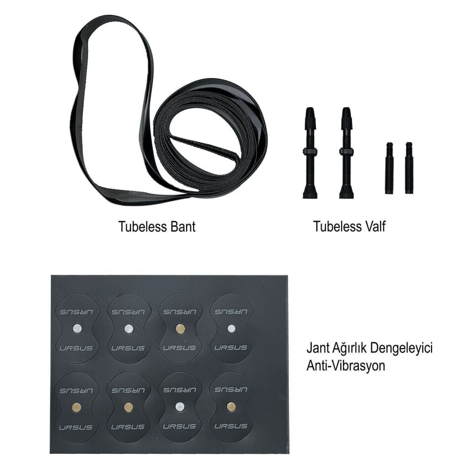 URSUS MIURA TC47 Jant Seti - Karbon - Disc - Tubeless - Sokma Mil 12mm